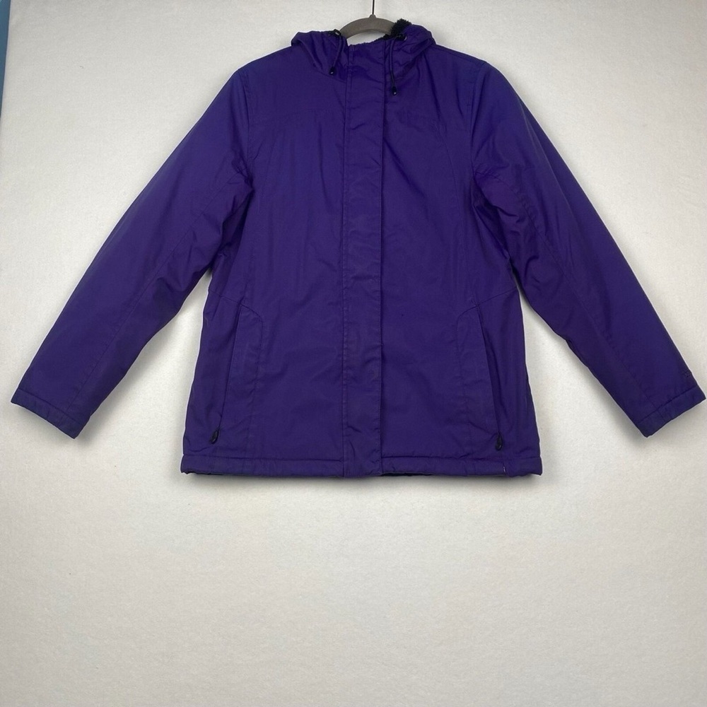 L.L.Bean Purple Fleece Lined Hooded Zip Up Winter Jacket Coat Women's Small